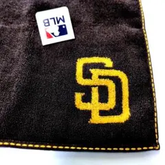【値下】MLB SD ロゴ タオルハンカチ イエロー系×ブラウン　新品