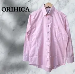 『オリヒカ』シャツ【L】ピンク 無地/シンプル ボタンダウン カジュアル 仕事