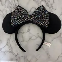 ミッキー耳カチューシャ ビーズ装飾付き