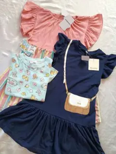 【新品】西松屋　女の子服 120 ワンピース すみっコぐらしTシャツ3点セット
