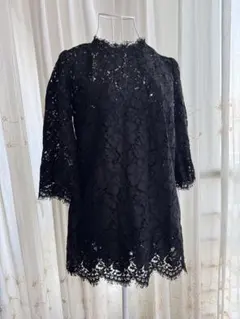 DOLCE & GABBANA 総レース トップスブラック 7分袖のサムネイル