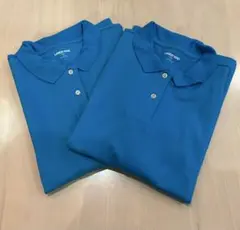 特価！Lands' Endポロシャツ 半袖 2枚 レディースXXL ブルー