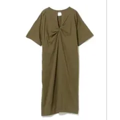 BEAMS HEART / バックツイスト カットソー ワンピース カーキ
