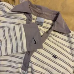 Nike 長袖ポロシャツ ストライプ　グリーン グレー チャコール