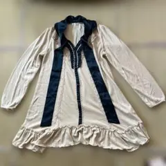 axes femme フリルリボンチュニック ワンピースと　長袖ブラウス 2点。