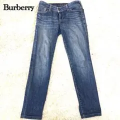 【極美品】バーバリー デニムパンツ ジーンズ ストレート ノバチェック 紺 38