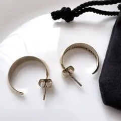 【美品】フィリップオーディベール　フープピアス三日月　ゴールドカラー　保存袋付き