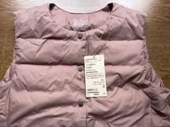 無印良品Sスモーキーピンク　ノーカラーベストインナーベスト　新品