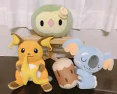 ポケモン　ライチュウ・ネッコアラ・ユニランぬいぐるみセット