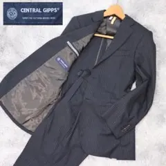 スーツカンパニーセットアップスーツ　ネイビー　ストライプSUIT COMPANYのサムネイル