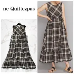 ne Quittezpasヌキテパ チェックバックリボンワンピース ティアード