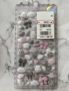 正規品　ふわふわドロップシール　しろくろボンボン フロッキー クーリア