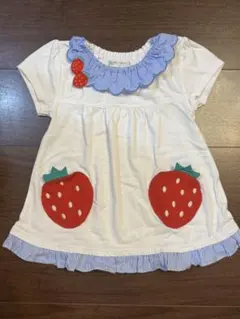 ベイビーチアー　イチゴポケット付きTシャツ 110cm