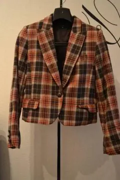 603 チェックショート丈テーラードジャケット