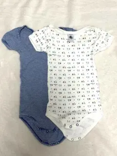 プチバトー 半袖ボディ肌着2枚セット 6ヶ月 新生児