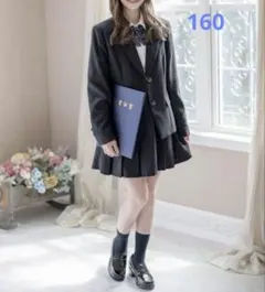 キャサリンコテージ　フォーマルスーツ 卒業式　卒服　160 女の子 黒シンプル