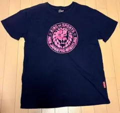 新日本プロレス ライオンマーク Tシャツ ネイビー 古着