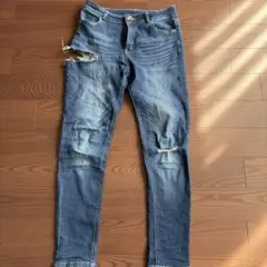 ダメージ加工 ダークブルースキニーデニム