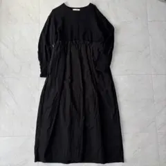 【大人気】カプリシューレマージュ　ドロストドッキングワンピース　ブラック　フリー