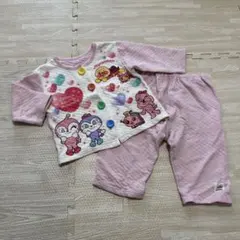 【80】アンパンマン ベビーパジャマセット 長袖　キルト