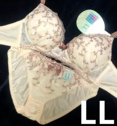 B85 C80 C85 D75 D80 E75　刺繍　花柄　ノンワイヤー　LL