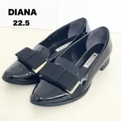 美品⭐︎DIANA オペラシューズ リボン ブラック エナメル フラット 22.5