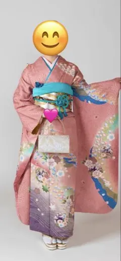 振袖フルセット 水色 古典花柄 2Lサイズ 成人式 前撮り 豪華セット 31