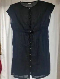 fog linen work ネイビーリネンワンピース