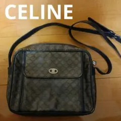 CELINE　ショルダーバッグ　マカダム　レザー　ロゴ　金具　正規品