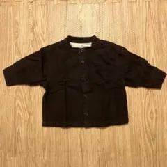 無印良品　ベビー　ノーカラーシャツ　チャコールグレー　80cm