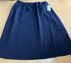 新品　値札付　ef-de エフデ　大きめ　13号　ベーシック　フレアスカート　紺