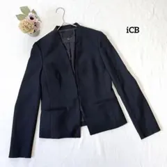 アイシービー iCB ノーカラージャケット 9 黒 フォーマル セレモニー 通勤のサムネイル