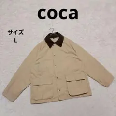 コカ ハンティングジャケット ブルゾン L ベージュ コーデュロイ襟 カジュアル