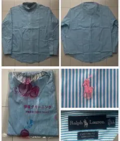 美品 90s POLO ラルフローレン ストライプ BLUE ブルー BD XL