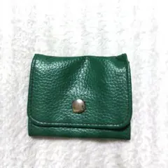 r*様 コインケース　小銭入れ　シボ革加工　緑　手のひらサイズ　財布　男女兼用