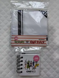 ONE PIECE　バンダナ・リング付箋 ２点セット　3COINSコラボ