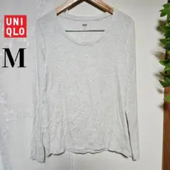 UNIQLO ユニクロ ストレッチ コットン クルーネック 長袖 Tシャツ M
