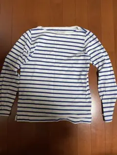 ボーダーロンT ボートネック　ブルーホワイトボーダー