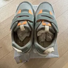 カーキ・オレンジ ベルクロスニーカー 20.5cm