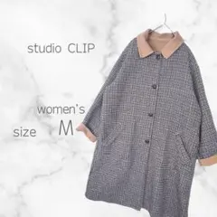 ✴︎スタディオクリップ✴︎千鳥格子柄コート バイカラー 切替デザイン