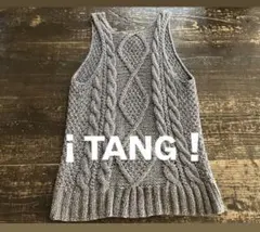 《美品》TANG タング　ケーブル編みニットベスト　バックオープン