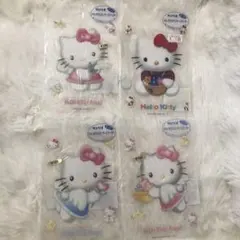 希少⭐︎1998年製　キティ　ジャンボラメクリヤーステッカー　4枚セット　レトロ