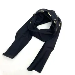 Y512-132　EMPORIO ARMANI ストール ブラック ロゴ入り