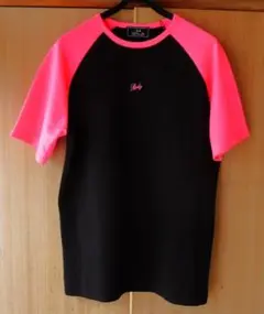 rady レディーS 黒 ピンク ポンチ素材 Tシャツ ブラック ラグラン