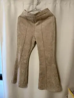 MIRUA フレアパンツ アイボリー スウェード生地