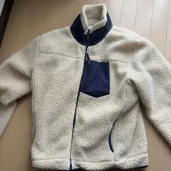 Nylaus フリースジャケット LLサイズ アイボリー/ネイビー