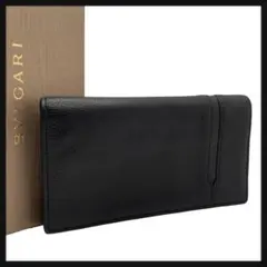 【美品】 BVLGARI ブルガリ 長財布 ブラック レザー ロングウォレット