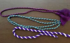 紫・青・金の手芸用ひもセット