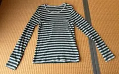 無印良品　ボーダーカットソー　長袖Tシャツ