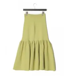 ユナイテッドアローズ　ライム色　リブニット ティアード スカート